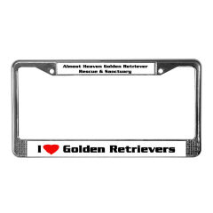 I Love Golden Retrievers - License plate frame